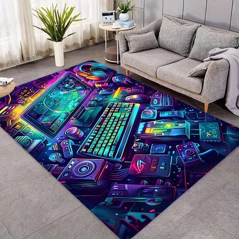 Esports Gaming Room - Alfombra de Franela Cyberpunk para Juegos,