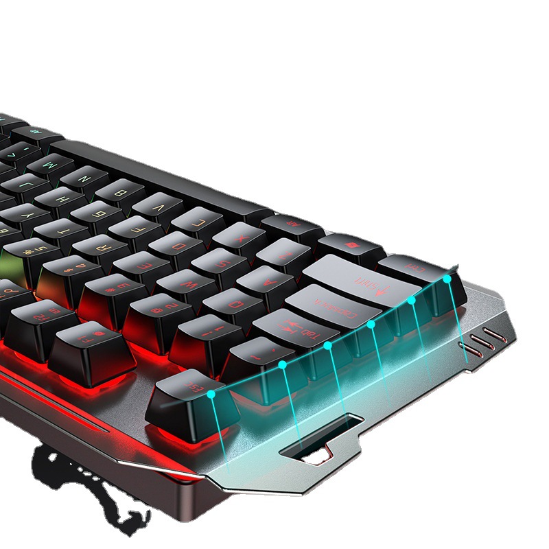 Esports Gaming Cafe - Teclado mecánico para juegos con cable,