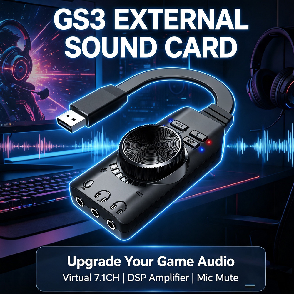 Gaming Headset 7.1 - Adaptador USB de 3.5mm y 7.1