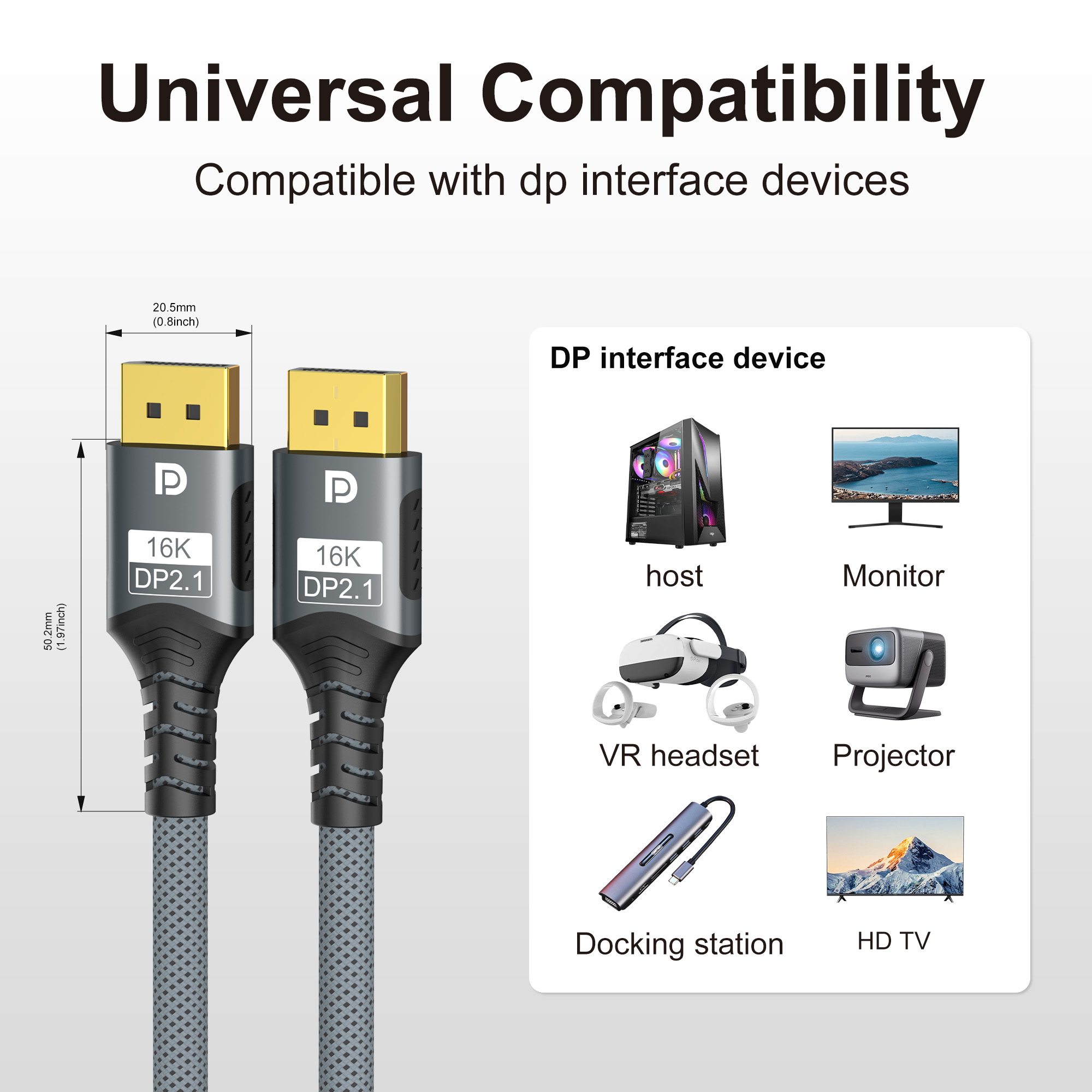Cable Displayport 2,1 16K DP 8 - Gaming Speaker 2.1 reseña y precio