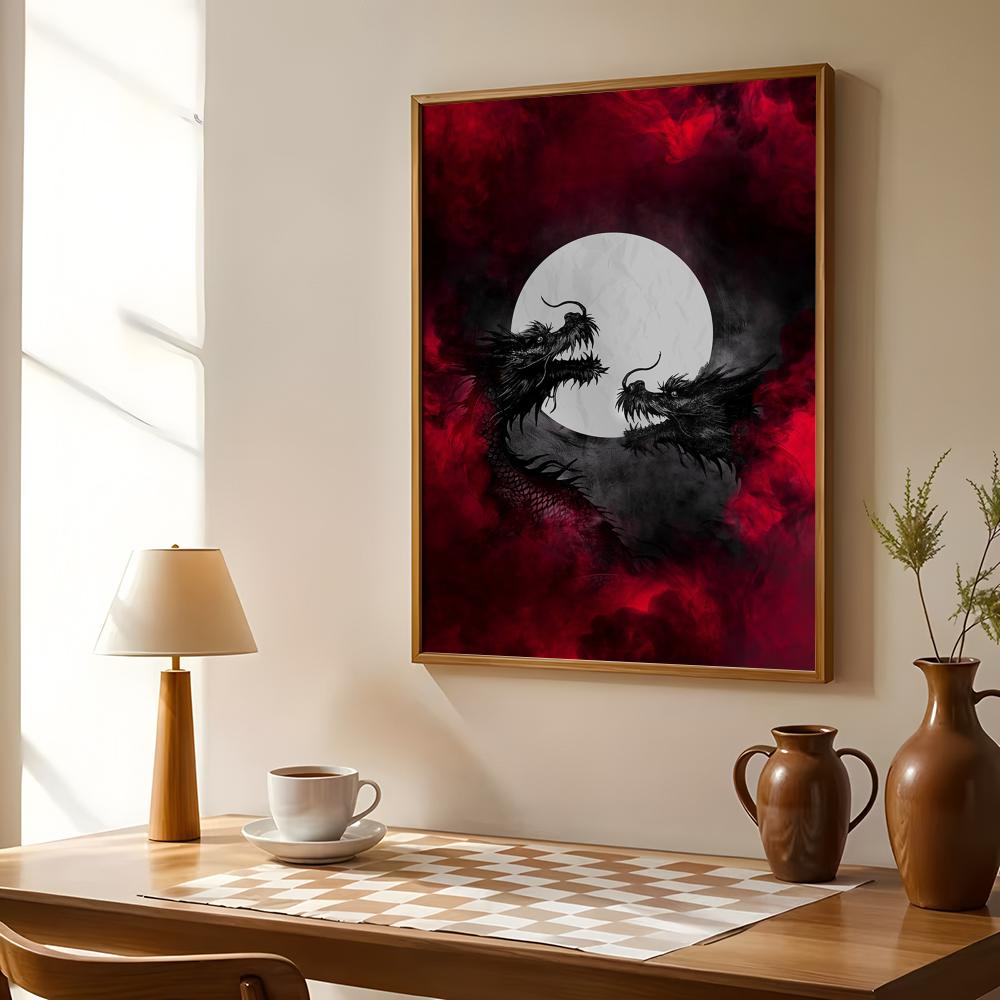 Póster de dragón negro, pegati - Esports Gaming Room reseña y precio